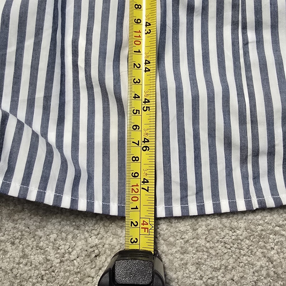 Abercrombie & Fitch Blue White Striped Ruffle Off Shoulder Maxi Dress XL Smocked - Picture 9 of 9